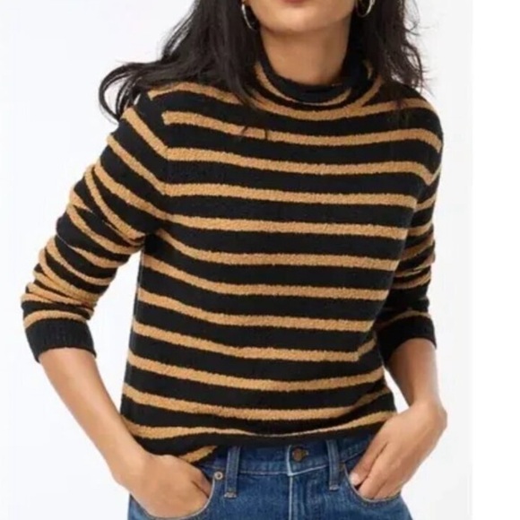 J. Crew Black and Tan Roll Neck XSmall Sweater - Picture 1 of 6